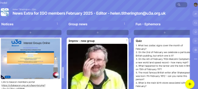 Screenshot of IGO Padlet