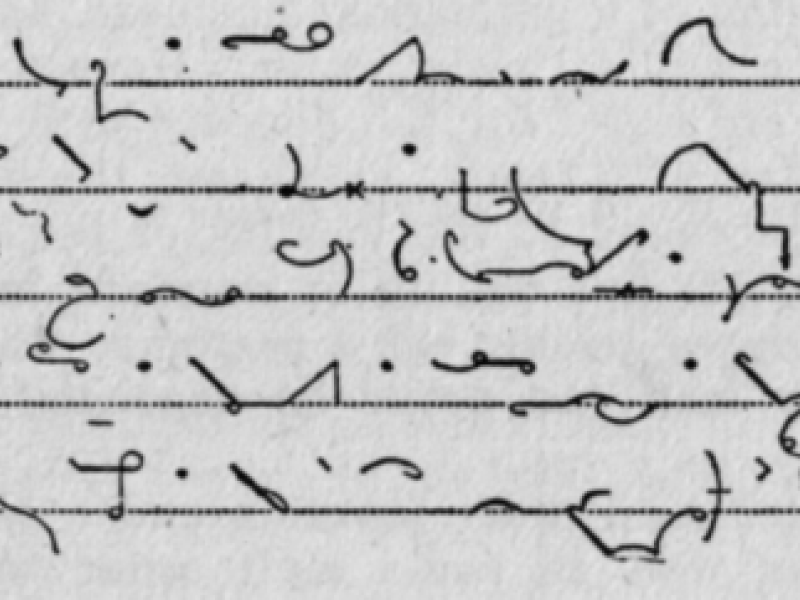an example of shorthand writing on lined paper