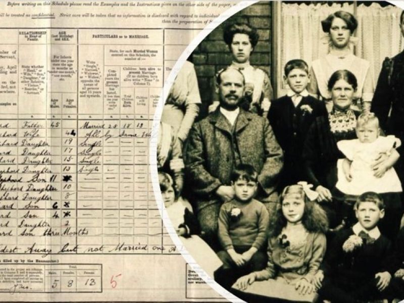 family history document and photo