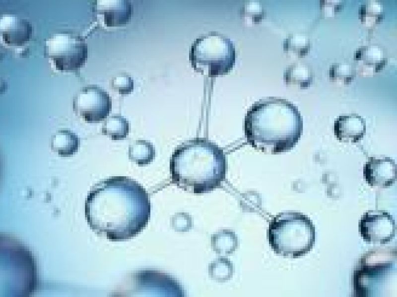 Blue graphic of hydrogen molecules